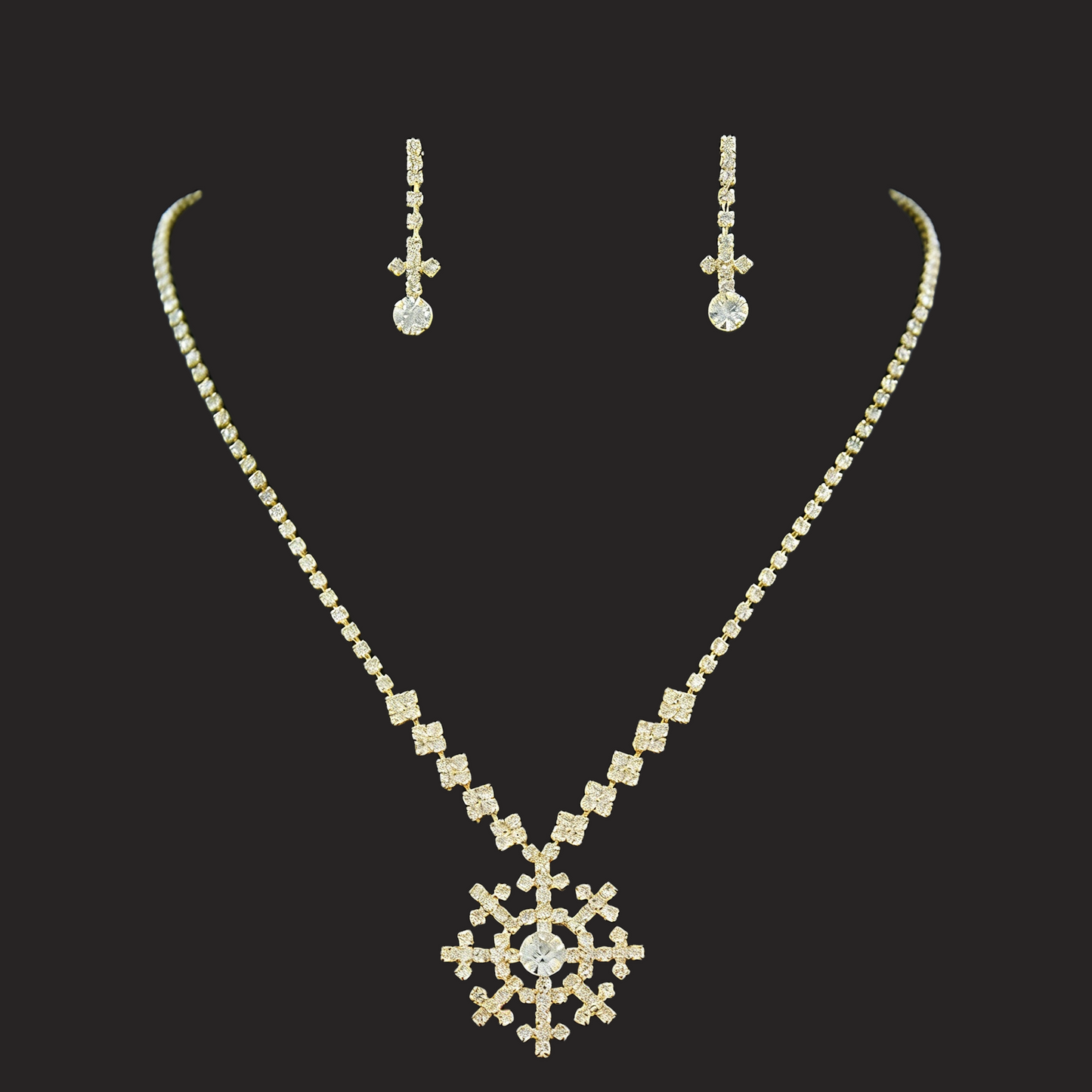Rhinestone Pendant Necklace Sets