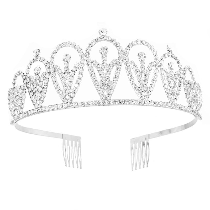 Vintage Rhinestone Bridal Tiara with Combs