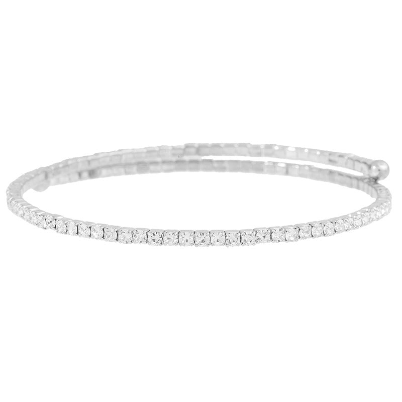 Single Row Rhinestone Cuff Bracelet
