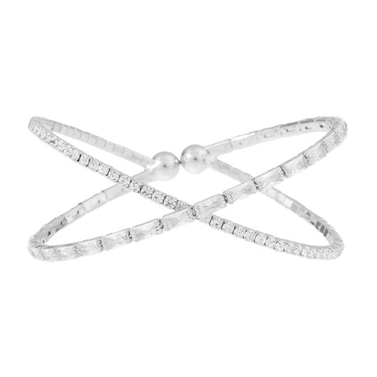 Single Row Zirconia Cross Bracelet