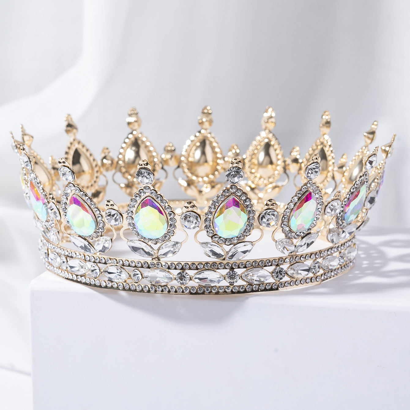 Vintage Teardrop Rhinestone Royal Crown