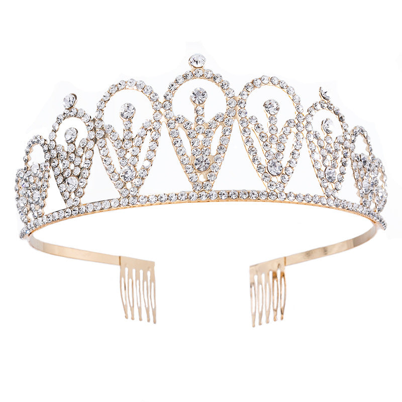 Vintage Rhinestone Bridal Tiara with Combs