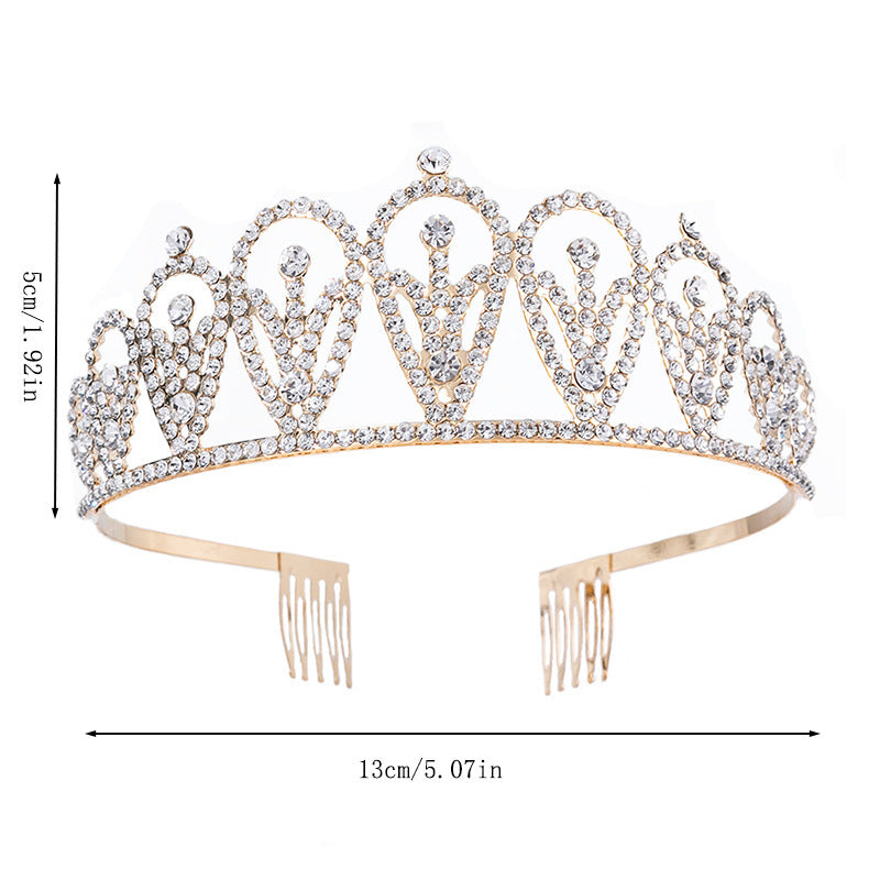 Vintage Rhinestone Bridal Tiara with Combs