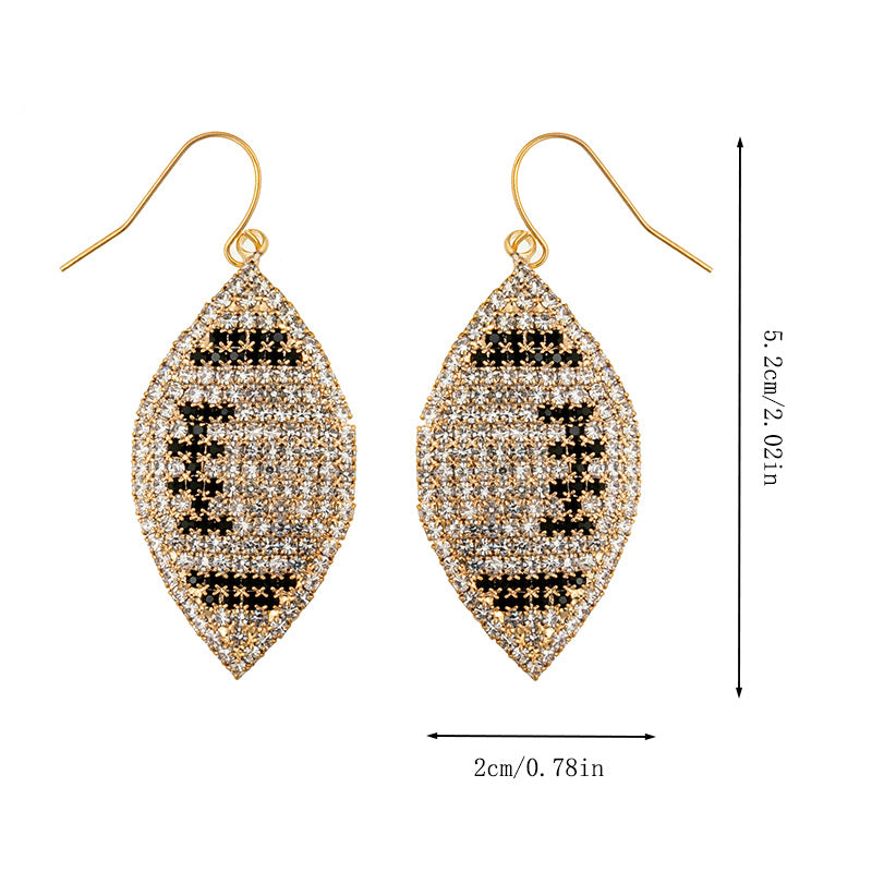 American Football Shaped Earrings