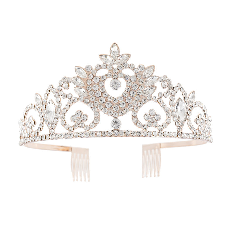 Vintage Floral Marquise Rhinestone Bridal Tiara