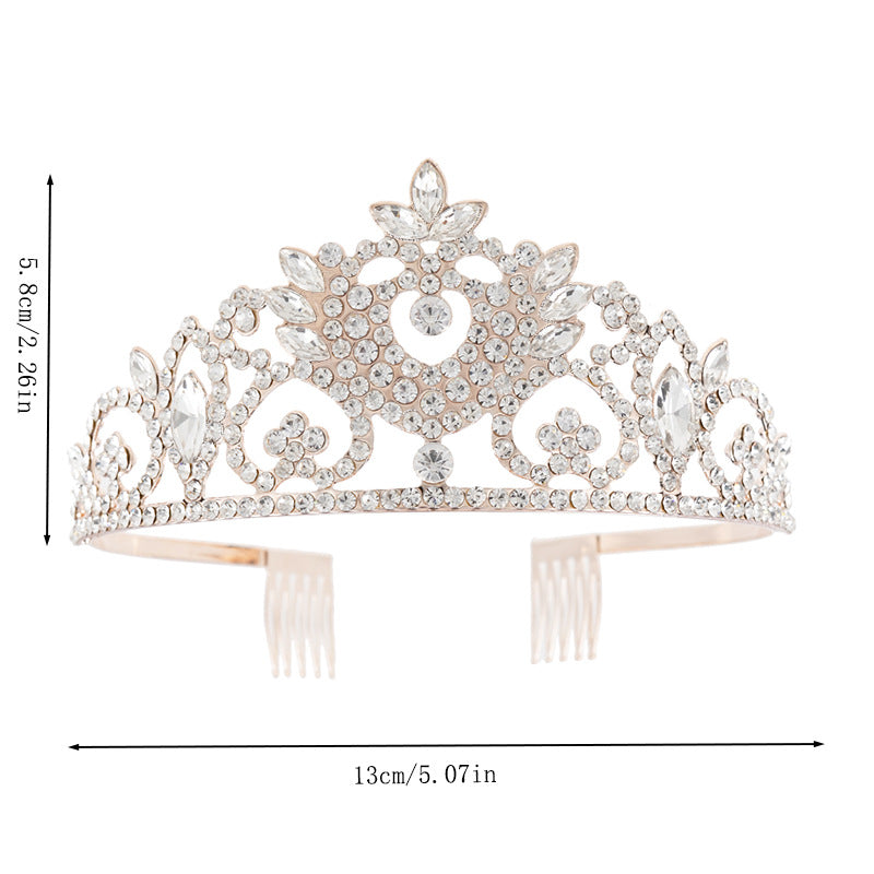 Vintage Floral Marquise Rhinestone Bridal Tiara