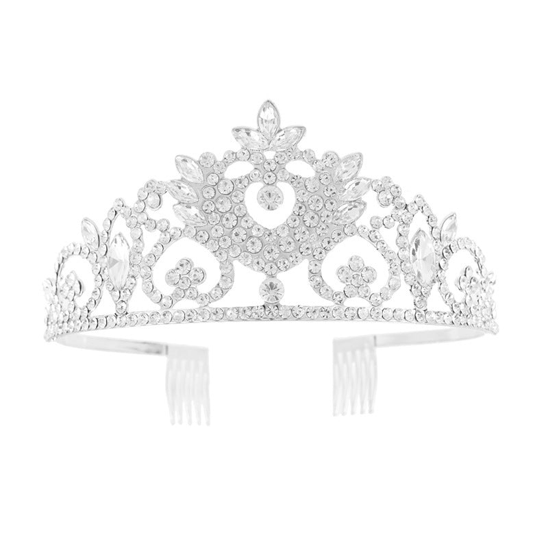 Vintage Floral Marquise Rhinestone Bridal Tiara