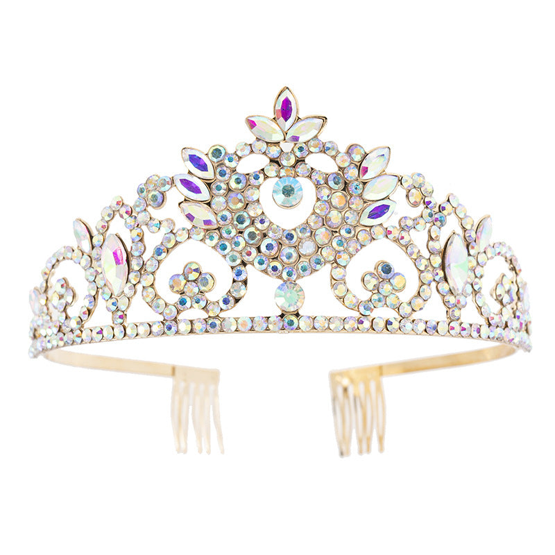 Vintage Floral Marquise Rhinestone Bridal Tiara