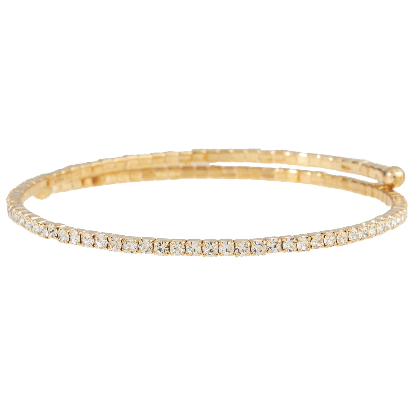 Single Row Rhinestone Cuff Bracelet