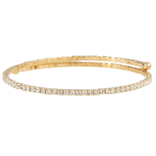 Single Row Rhinestone Cuff Bracelet