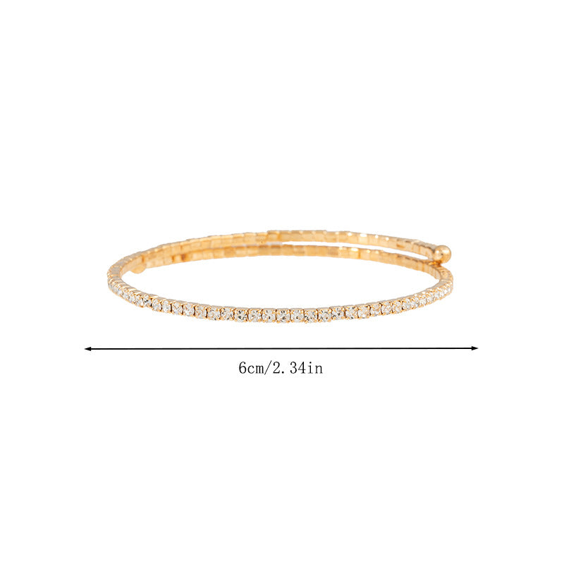 Single Row Rhinestone Cuff Bracelet