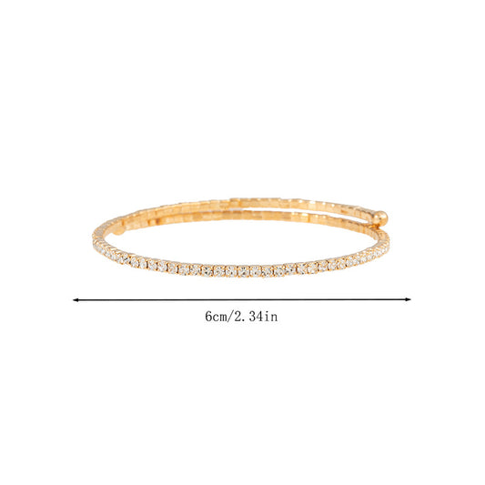 Single Row Rhinestone Cuff Bracelet