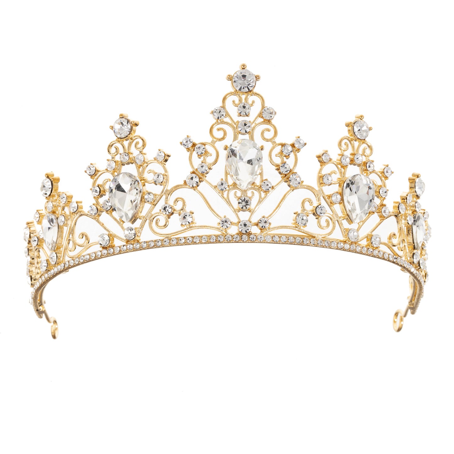 Teardrop Filigree Rhinestone Royal Tiara
