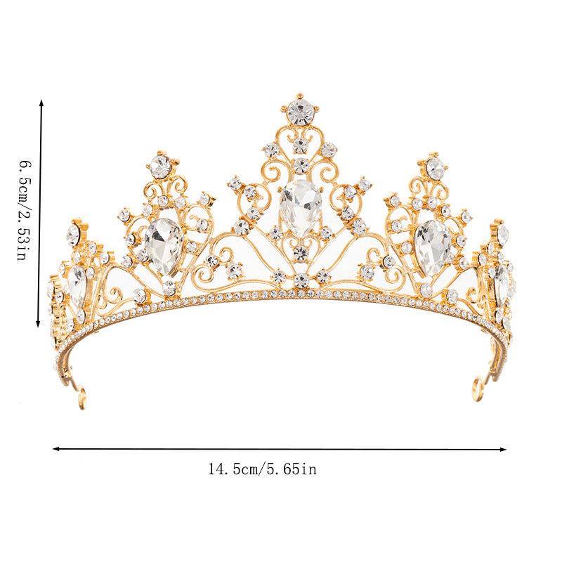 Teardrop Filigree Rhinestone Royal Tiara