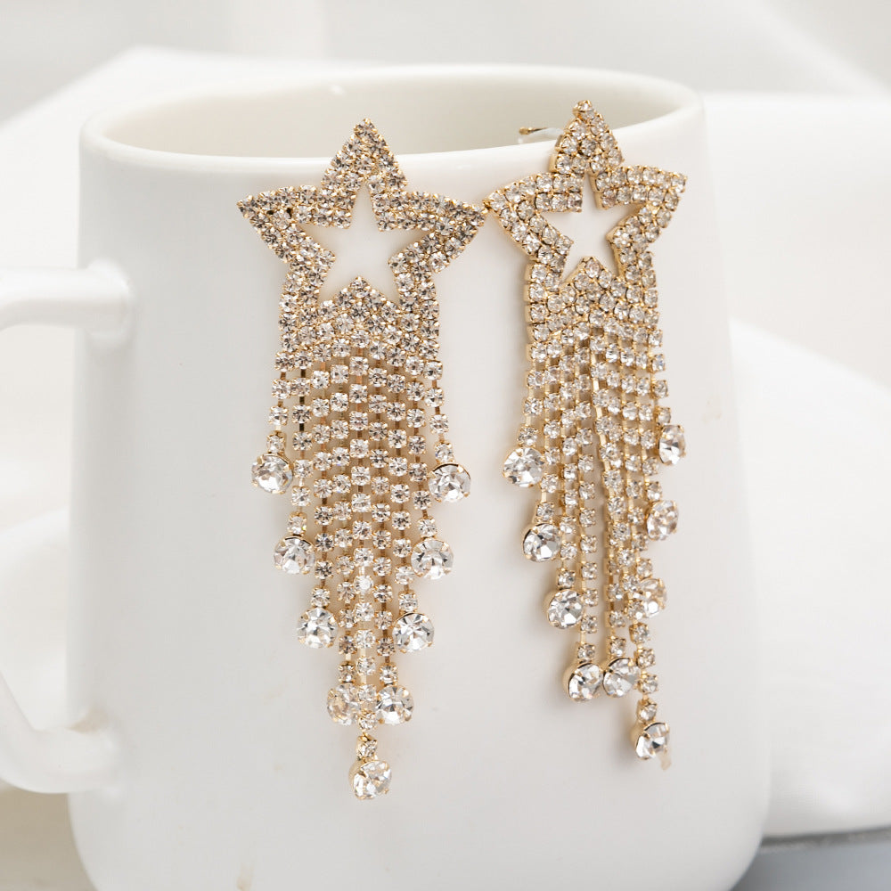 Star-shaped Dangling Earrings