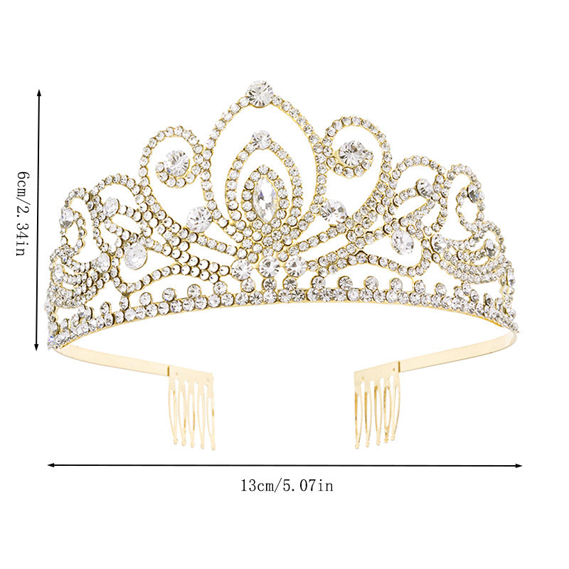 Teardrop Peacock Rhinestone Bridal Tiara with Combs