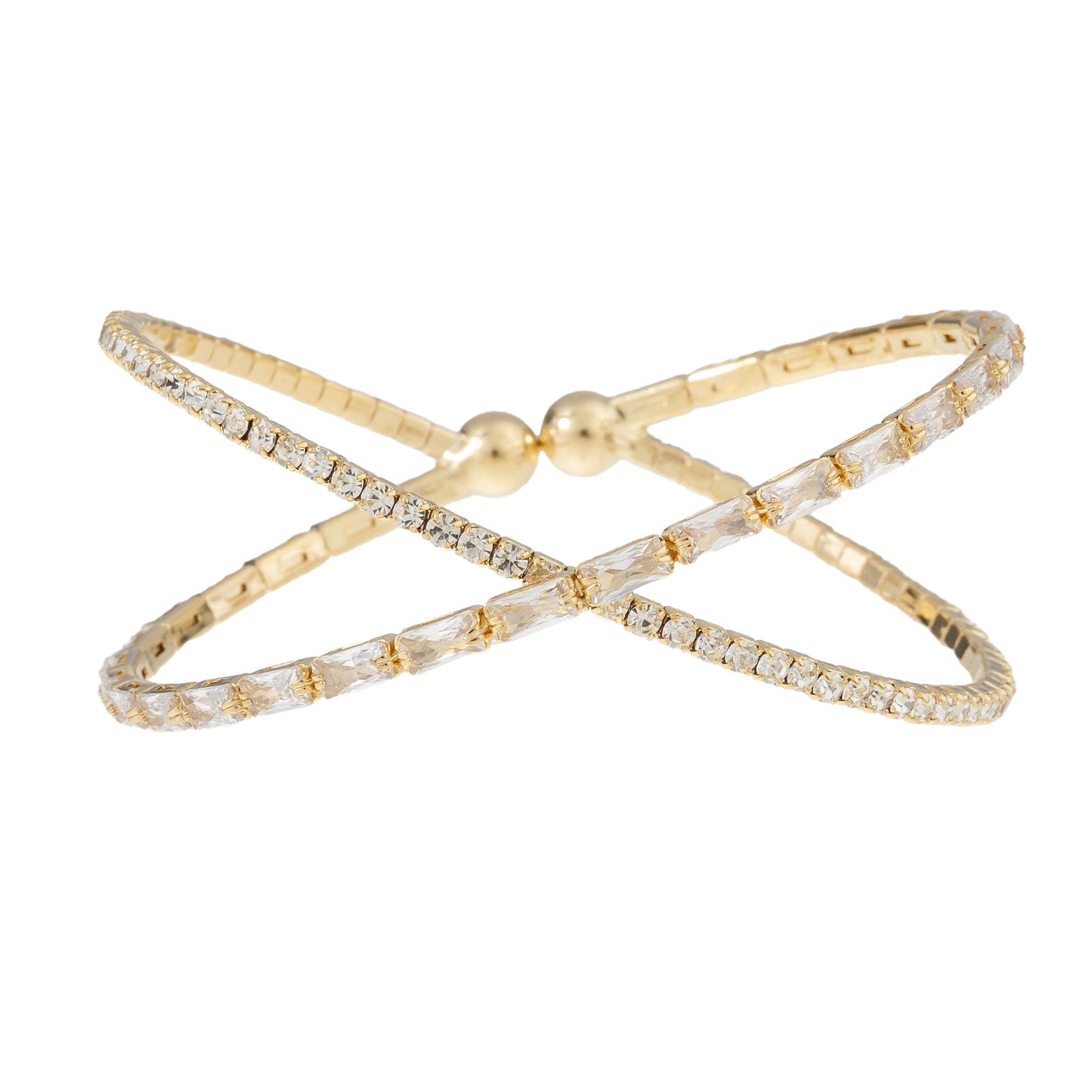 Single Row Zirconia Cross Bracelet