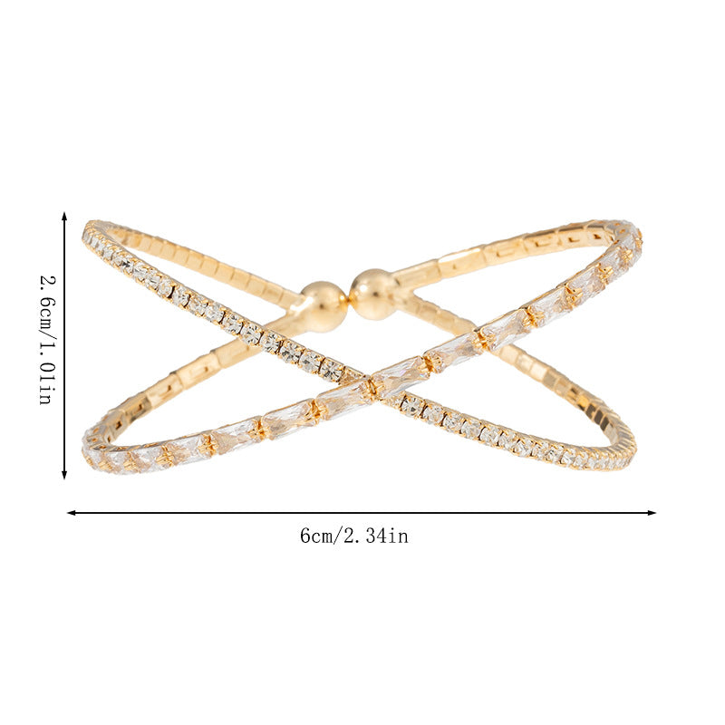 Single Row Zirconia Cross Bracelet