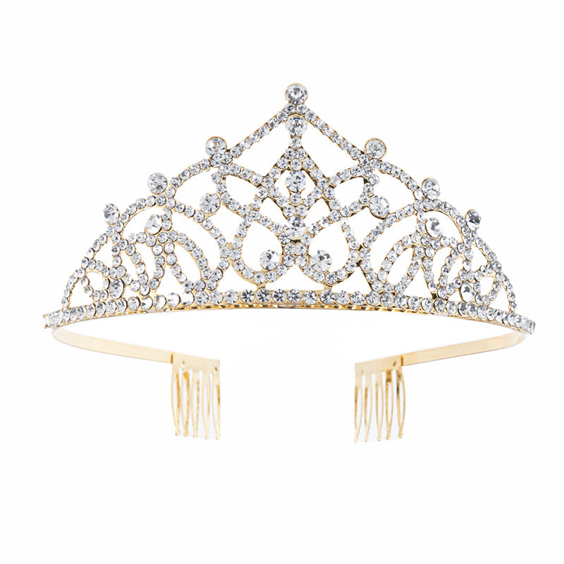 Vintage Filigree Rhinestone Tiara with Combs