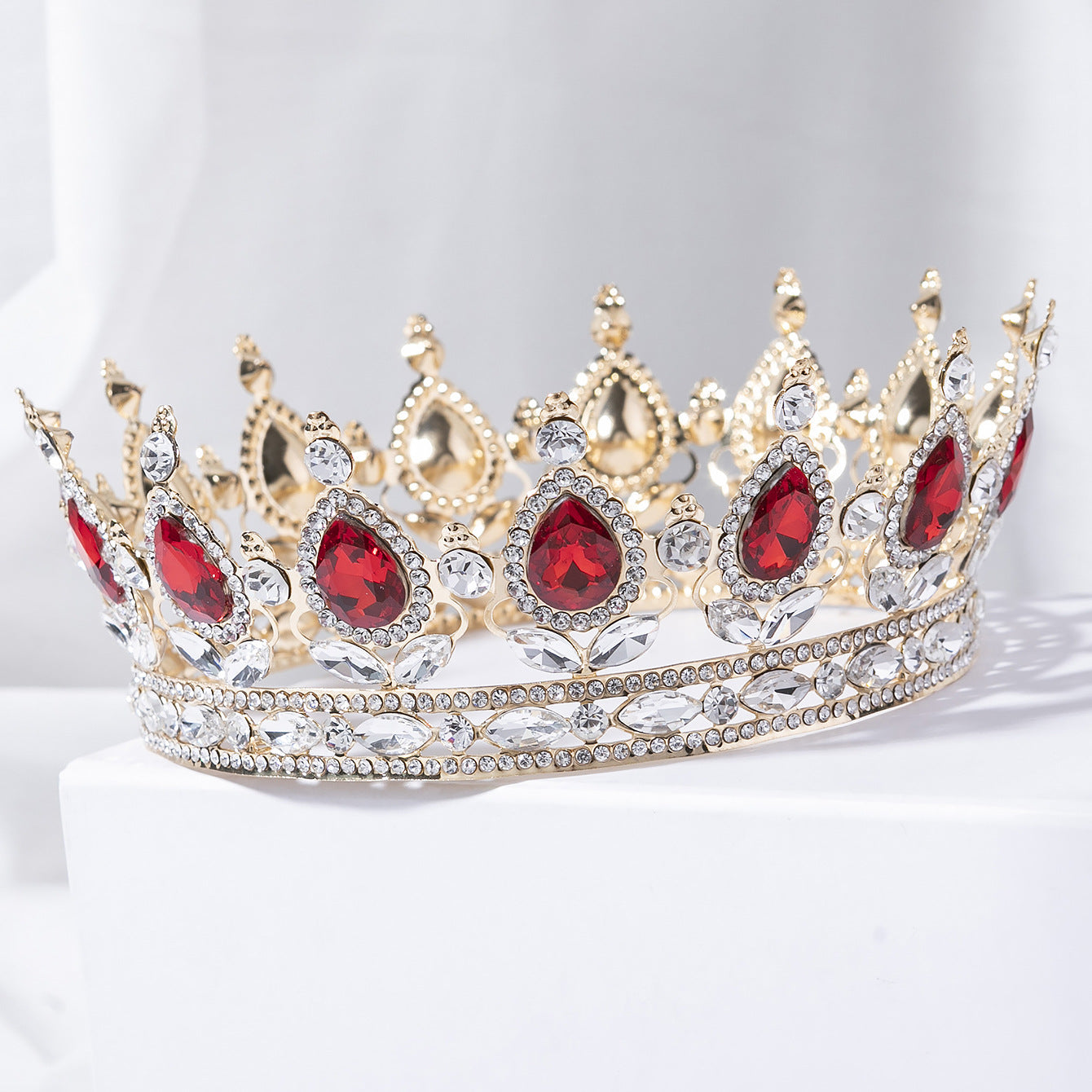 Vintage Teardrop Rhinestone Royal Crown