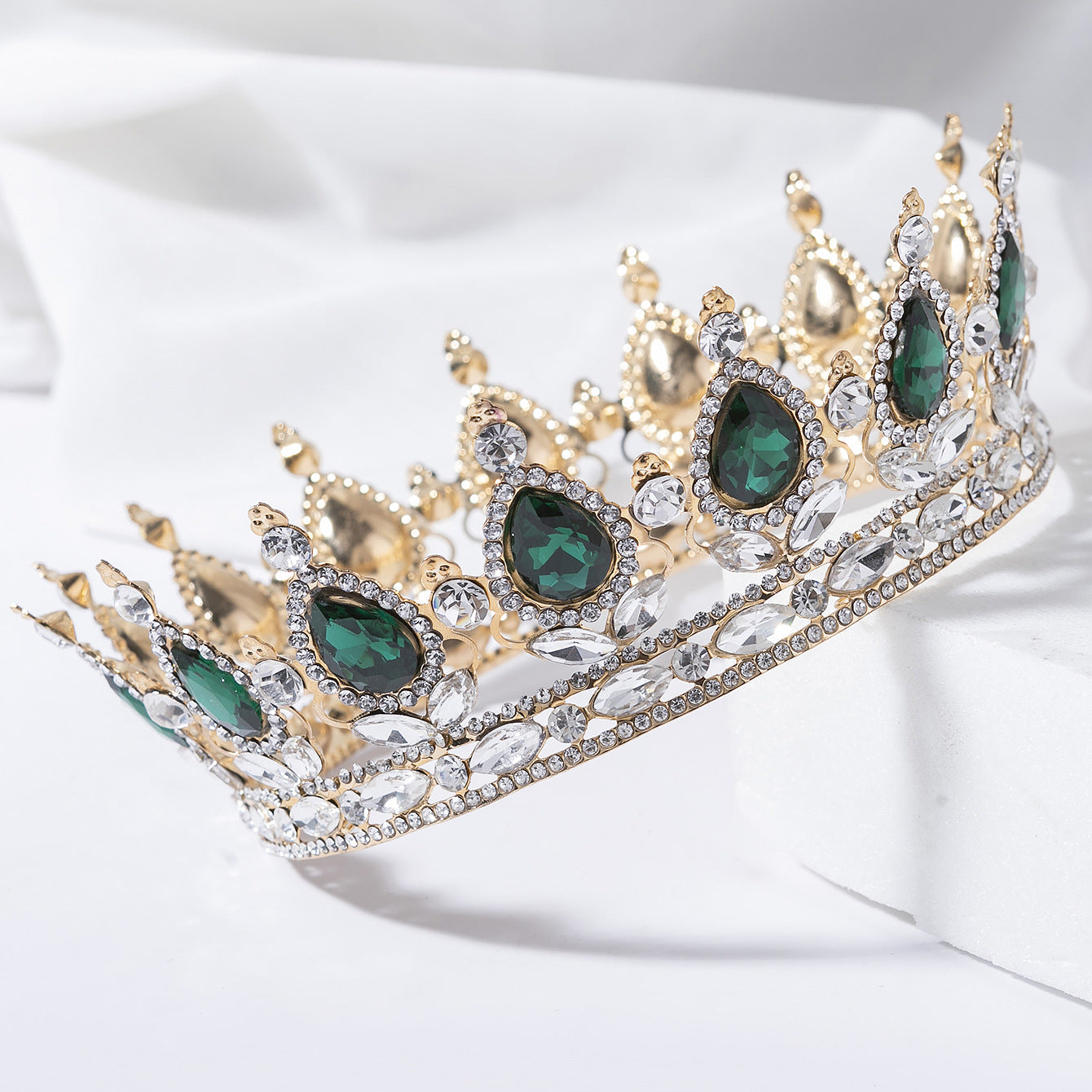 Vintage Teardrop Rhinestone Royal Crown