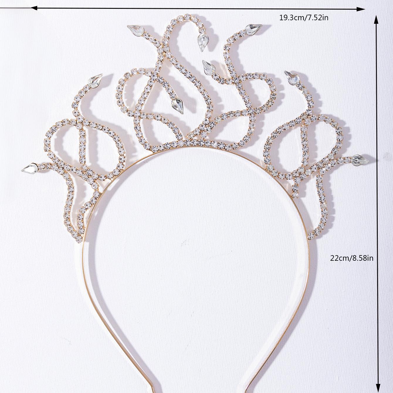 Bulk Wholesale - Luxury Snake/Vine Rhinestone Tiara, Goddess Headpiece for Party & Wedding, Sparkling Crystal Fashion Headband