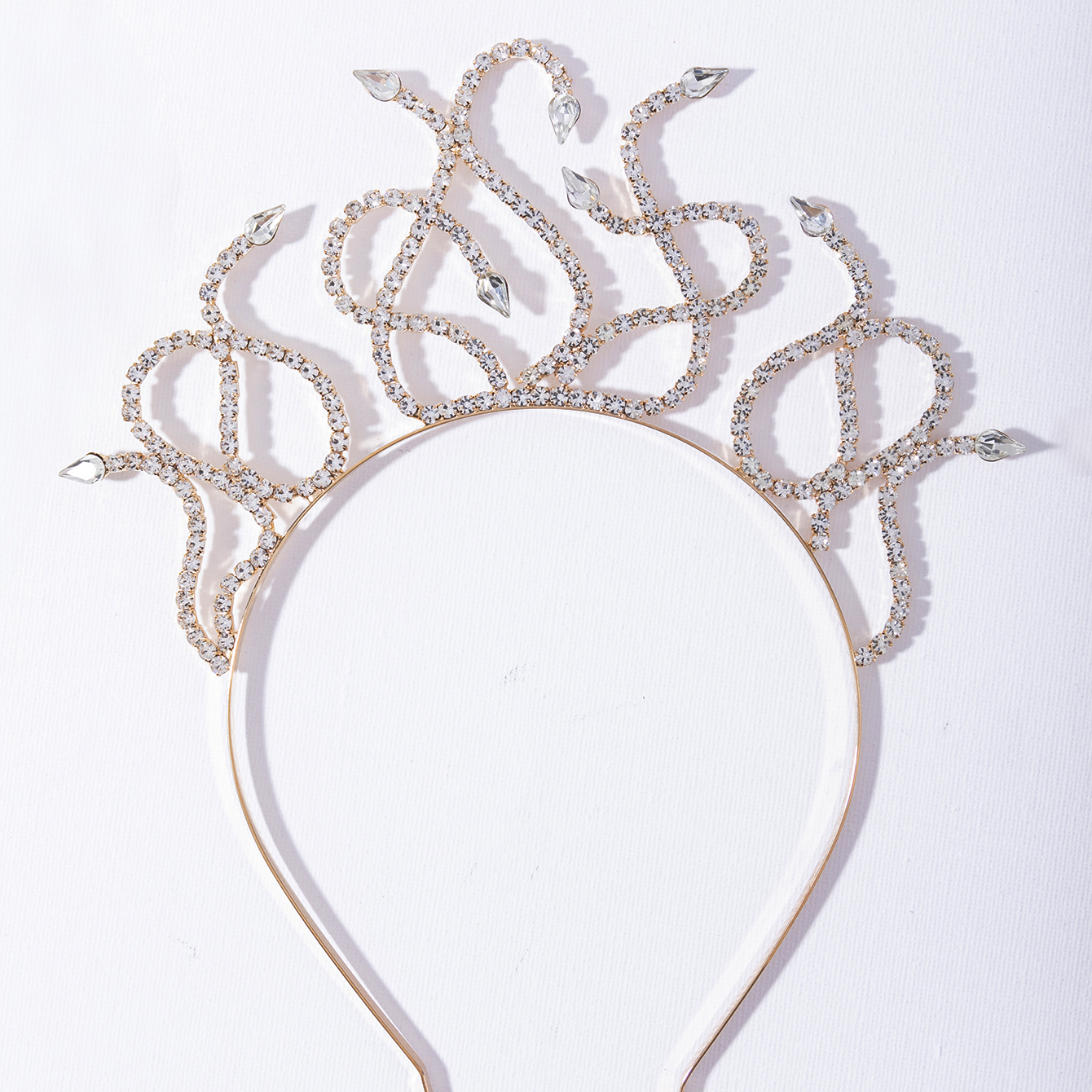 Bulk Wholesale - Luxury Snake/Vine Rhinestone Tiara, Goddess Headpiece for Party & Wedding, Sparkling Crystal Fashion Headband