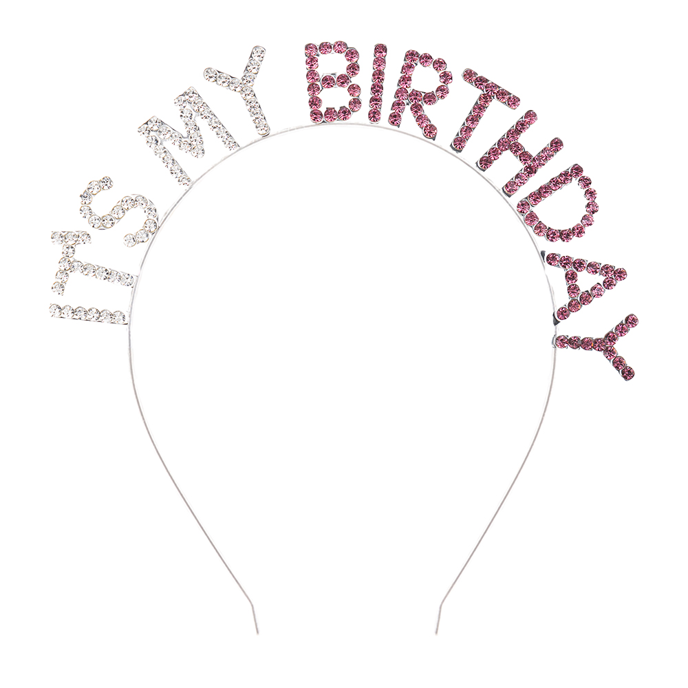 Bulk Wholesale - "IT'S MY BIRTHDAY" Crystal Rhinestone Headband, Sparkly Party Tiara for Women, Birthday Celebration Hair Accessories