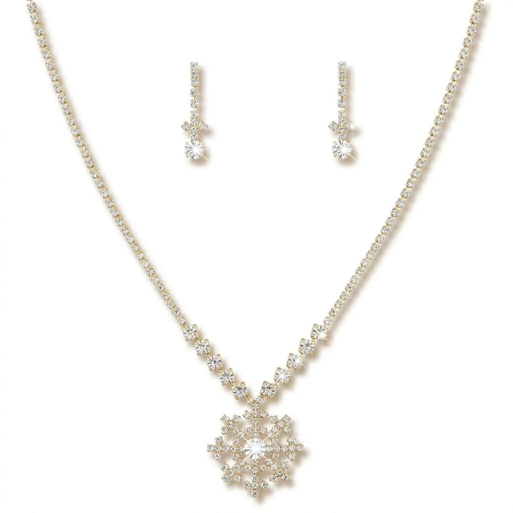 Rhinestone Pendant Necklace Sets