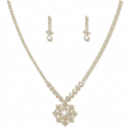 Rhinestone Pendant Necklace Sets